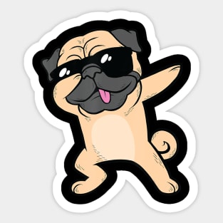 Dabbing Pug Dog Dab Animal Cool Sunglasses Cute Sticker